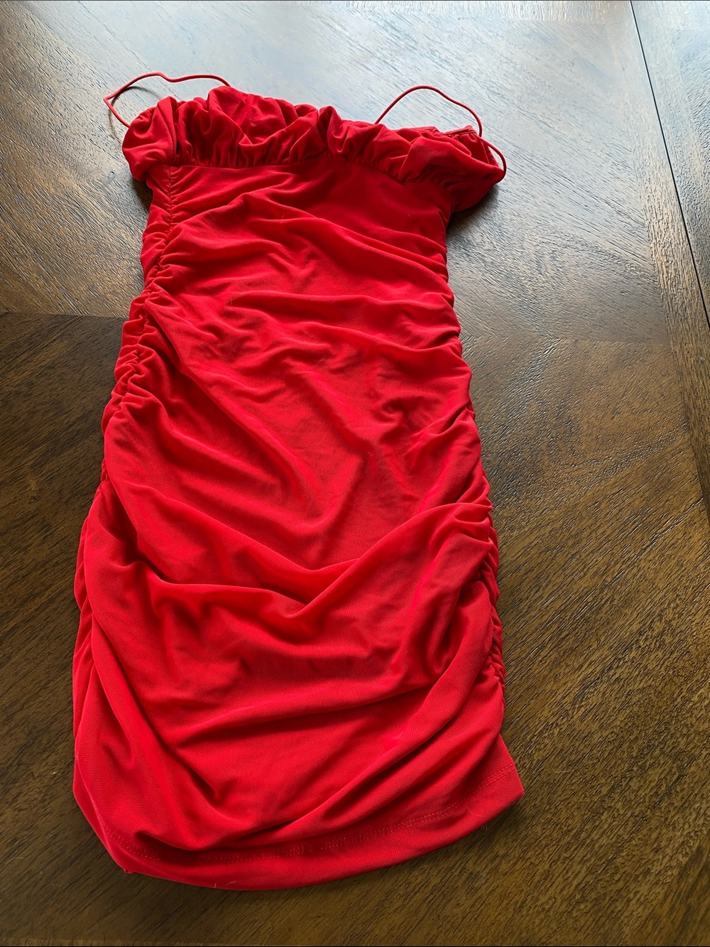 Princess Polly Vibrant Red Ruched Bodycon Mini Dress - size 4